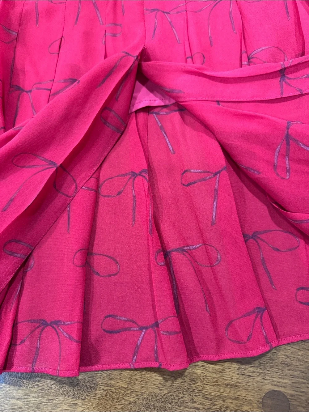 J CREW COLLECTION S 8 CHIFFON RED/BLACK SKIRT